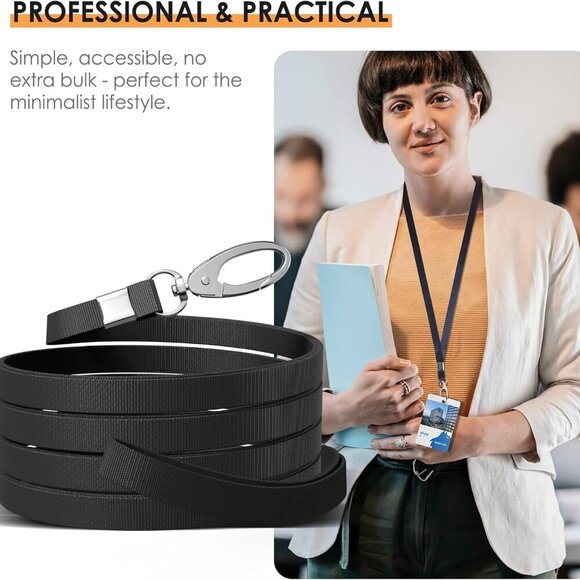 10 Pack Lanyards for ID Badges, Cruise Ship Cards, Keys, Keychain, Long-lasting - Picture 2 of 7